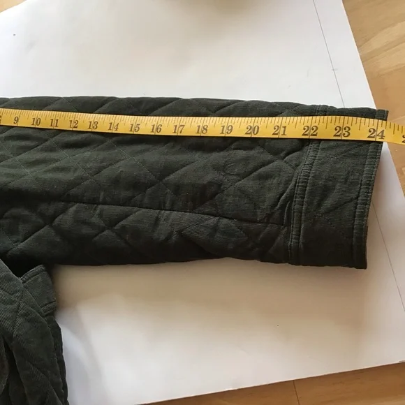 Talbots XL Women’s Quilted Jacket Corduroy Hunter Green Barn/Fisherman Core - Picture 14 of 16